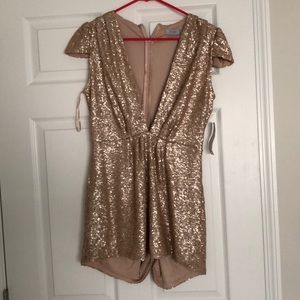 Tobi rose gold romper